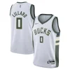 Damian Lillard Milwaukee Bucks Nike Youth Elegant Swingman Jersey Association Edition White for Basketball Enthusiasts