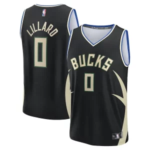 Damian Lillard Milwaukee Bucks Youth Fast Break Replica Player Jersey Statement Stylish Edition Black Great for Fans