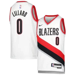 Damian Lillard Portland Trail Blazers Stylish Nike Youth Swingman Jersey Association Edition White for Basketball Enthusiasts