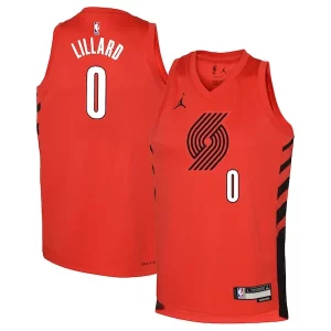 Damian Lillard Portland Trail Blazers Unique Jordan Brand Youth Swingman Jersey Statement Edition Red Perfect for Game Day
