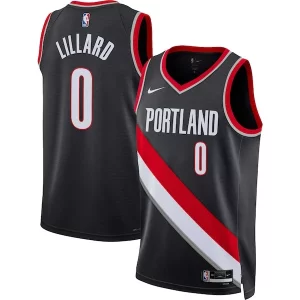 Damian Lillard Portland Trail Premium Blazers Nike Unisex Swingman Jersey Icon Edition Black/White Great for Fans