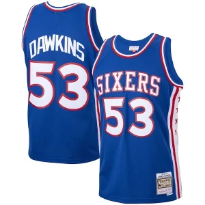 Darryl Dawkins Philadelphia 76ers 1976/77 Hardwood Classics Swingman Jersey Royal Trendy Must - Have for Jerseys Lovers