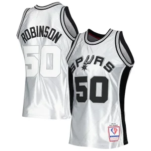 David Robinson San Antonio Spurs 1998/99 Hardwood Classics 75th Anniversary Swingman Jersey Chic Platinum for Basketball Enthusiasts