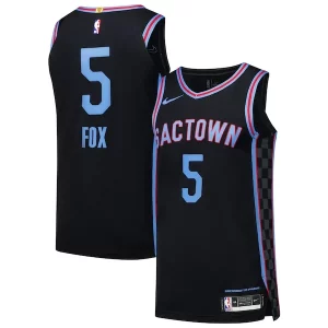 De'Aaron Fox Sacramento Elegant Kings Nike Authentic Player Jersey City Edition Black Must - Have for Jerseys Lovers
