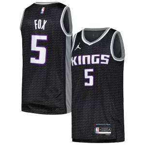 De'Aaron Fox Sacramento Kings Jordan Brand Swingman Player Jersey Statement Premium Edition Black Great for Fans