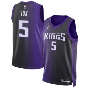 De'Aaron Fox Sacramento Kings Jordan Brand Unisex Swingman Trendy Jersey Statement Edition Purple Perfect for Game Day