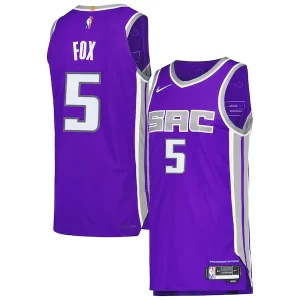 De'Aaron Fox Sacramento Kings Nike Authentic Player Eye - catching Jersey Icon Edition Purple Ideal for Collectors