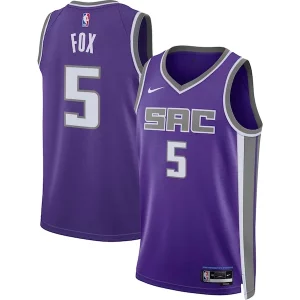 De'Aaron Fox Sacramento Kings Nike Unisex Swingman Jersey Icon Eye - catching Edition Purple Ideal for Collectors