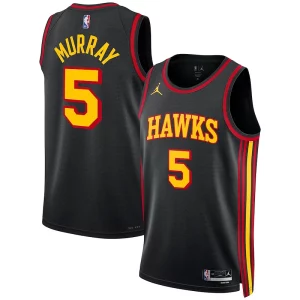 Dejounte Murray Atlanta Hawks Jordan Stylish Brand Unisex Swingman Jersey Statement Edition Black Perfect for Game Day