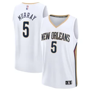 Dejounte Murray Trendy New Orleans Pelicans Fast Break Replica Player Jersey Association Edition White for Basketball Enthusiasts