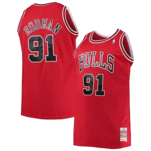 Dennis Rodman Chicago Bulls 1997/98 Big Trendy & Tall Hardwood Classics Swingman Jersey Red for Basketball Enthusiasts