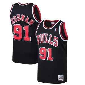 Dennis Rodman Chicago Bulls 1997/98 Hardwood Classics Swingman Unique Jersey Black Great for Fans