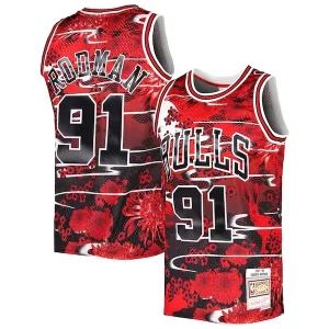 Dennis Rodman Chicago Bulls 1997/98 Hardwood Classics Trendy Lunar New Year Swingman Jersey Red Perfect for Game Day