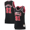 Dennis Rodman Chicago Bulls Gorgeous Women's Hardwood Classics Swingman Jersey Black Ideal for Collectors