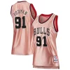 Dennis Rodman Chicago Bulls Women's 75th Anniversary Rose Gold Unique 1997 Swingman Jersey Pink for Basketball Enthusiasts