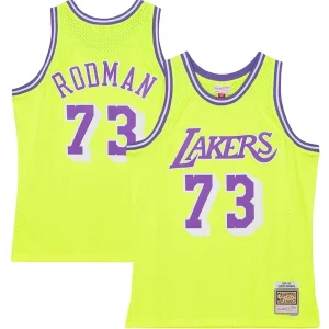 Dennis Rodman Los Angeles Lakers Hardwood Unique Classics 1998/99 Tropical Swingman Jersey Neon Yellow Great for Fans