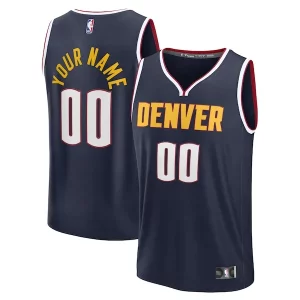 Denver Nuggets Fast Break Custom Jersey Icon Gorgeous Edition Navy/Blue Great for Fans
