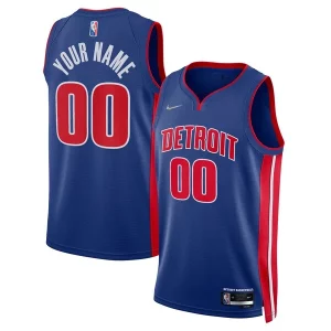 Detroit Pistons Nike 2021/22 Diamond Swingman Custom Jersey Icon Edition Elegant Blue Great for Fans