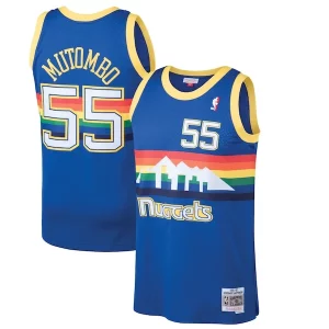 Dikembe Mutombo Denver Chic Nuggets 1991/92 Hardwood Classics Swingman Jersey Blue Must - Have for Jerseys Lovers