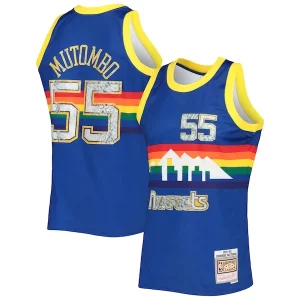 Dikembe Mutombo Denver Nuggets 1996/97 Hardwood Classics NBA 75th Anniversary Diamond Premium Swingman Jersey Royal Ideal for Collectors