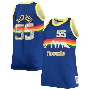 Dikembe Mutombo Denver Nuggets Big & Tall 1991/92 Unique NBA 75th Anniversary Diamond Swingman Jersey Blue Great for Fans