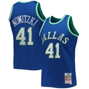 Dirk Nowitzki Dallas Mavericks 1998/99 Hardwood Classics NBA 75th Anniversary Diamond Swingman Eye - catching Jersey Blue Ideal for Collectors