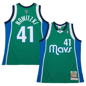 Dirk Nowitzki Dallas Mavericks 2004/05 Hardwood Classics Authentic Unique Jersey Green Must - Have for Jerseys Lovers