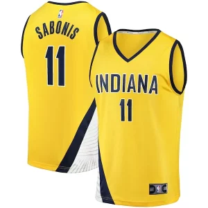 Domantas Sabonis Elegant Indiana Pacers Fast Break Replica Jersey Statement Edition Gold for Basketball Enthusiasts