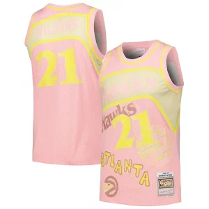 Dominique Unique Wilkins Atlanta Hawks 1986/87 Swingman Sidewalk Sketch Jersey Pink Ideal for Collectors