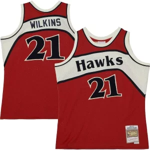Dominique Wilkins Atlanta Hawks 1986/87 Hardwood Classics Off Court Swingman Jersey Red Elegant Must - Have for Jerseys Lovers