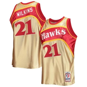 Dominique Wilkins Atlanta Hawks 75th Stylish Anniversary 1986/87 Hardwood Classics Swingman Jersey Gold Ideal for Collectors