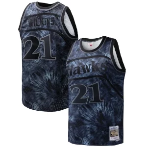 Dominique Wilkins Atlanta Hawks Hardwood Classics 1986/87 Tie Dye Swingman Jersey Black Gorgeous Great for Fans