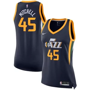 Donovan Mitchell Utah Jazz Nike Women's Elegant Swingman Jersey Icon Edition Navy Ideal for Collectors