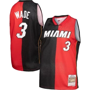 Dwyane Premium Wade Miami Heat Big & Tall Hardwood Classics 2005/06 Split Swingman Jersey Black/Red Great for Fans