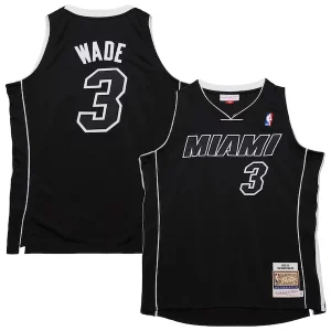 Dwyane Wade Miami Heat 2011/12 Hardwood Stylish Classics Authentic Jersey Black for Basketball Enthusiasts