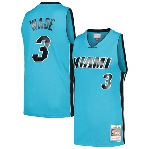Dwyane Wade Miami Heat Hardwood Gorgeous Classics 2005/06 Tropical Swingman Jersey Blue for Basketball Enthusiasts