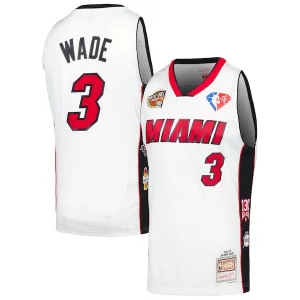 Dwyane Wade Miami Heat Unisex Hall of Fame Chic Class of 2023 Throwback Swingman Jersey White for Basketball Enthusiasts