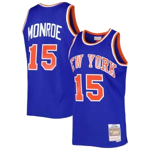 Earl Monroe New York Knicks Gorgeous 2001/02 Hardwood Classics Swingman Jersey Blue Ideal for Collectors