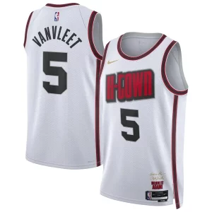 Fred VanVleet Houston Rockets Nike Elegant Unisex 2024/25 Swingman Player Jersey City Edition White Must - Have for Jerseys Lovers