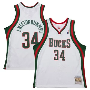 Giannis Antetokounmpo Milwaukee Bucks 2013/14 Hardwood Classics Swingman Chic Jersey White Must - Have for Jerseys Lovers