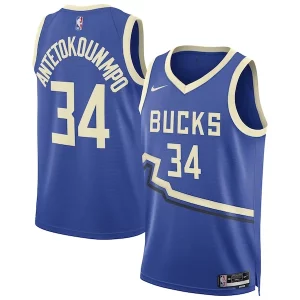 Giannis Antetokounmpo Milwaukee Bucks Nike Unisex 2024/25 Swingman Chic Player Jersey City Edition Royal Ideal for Collectors