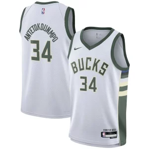 Giannis Antetokounmpo Milwaukee Bucks Nike Youth Swingman Jersey Association Edition Unique White Ideal for Collectors