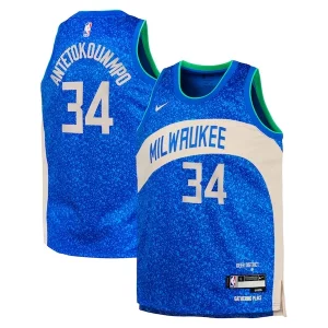 Giannis Antetokounmpo Milwaukee Bucks Nike Youth Swingman Replica Stylish Jersey City Edition Royal Great for Fans