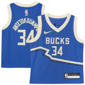 Giannis Unique Antetokounmpo Milwaukee Bucks Nike Toddler 2024/25 Swingman Player Jersey City Edition Royal for Basketball Enthusiasts