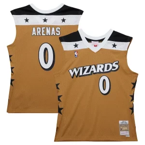 Gilbert Arenas Stylish Washington Wizards 2006/07 Hardwood Classics Swingman Jersey Gold for Basketball Enthusiasts