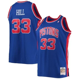 Grant Hill Detroit Pistons Gorgeous 1995/96 Big & Tall Hardwood Classics Swingman Jersey Blue Perfect for Game Day