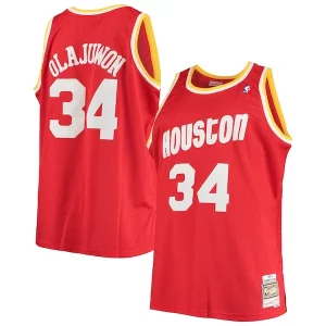 Hakeem Olajuwon Houston Rockets 1993/94 Big & Tall Unique Hardwood Classics Swingman Jersey Red Great for Fans