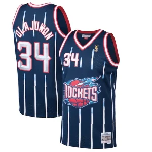 Hakeem Olajuwon Houston Rockets 1996/97 Hardwood Classics Fabulous Swingman Jersey Navy for Basketball Enthusiasts