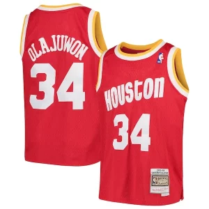 Hakeem Olajuwon Houston Rockets Youth Swingman Throwback Jersey Red Unique for Basketball Enthusiasts