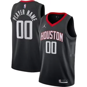 Houston Rockets Jordan Eye - catching Brand Swingman Custom Jersey Statement Edition Black Must - Have for Jerseys Lovers